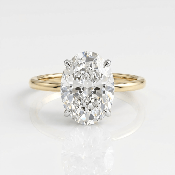 ANELLO SOLITARIO CON DIAMANTE OVALE