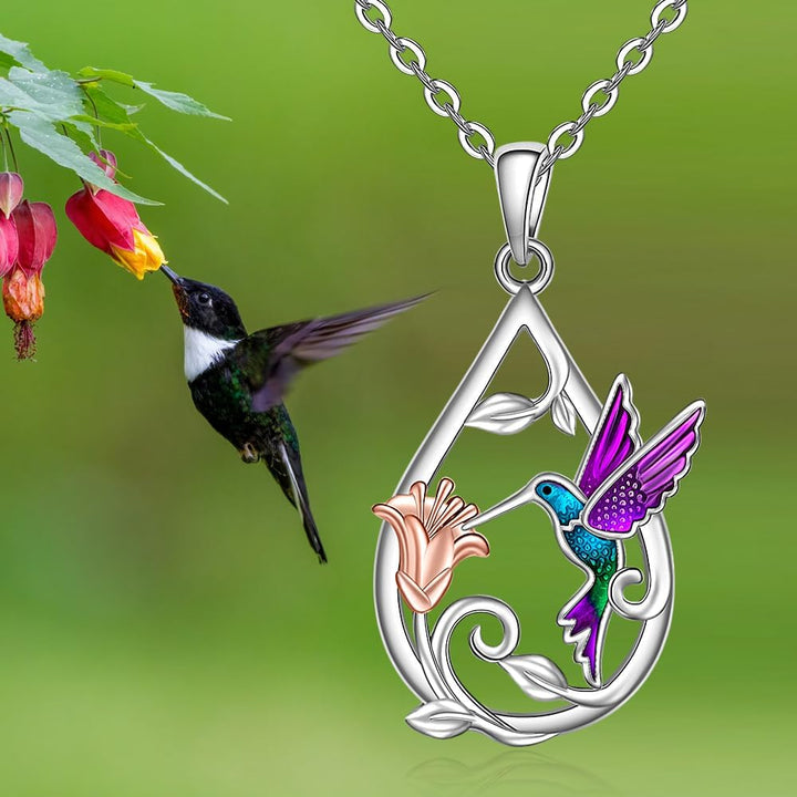 Bellissima Collana con Colibrì per Donne con Orecchini Bonus
