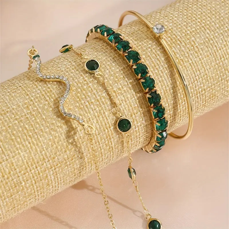 Set di Bracciali di Gemme Verdi