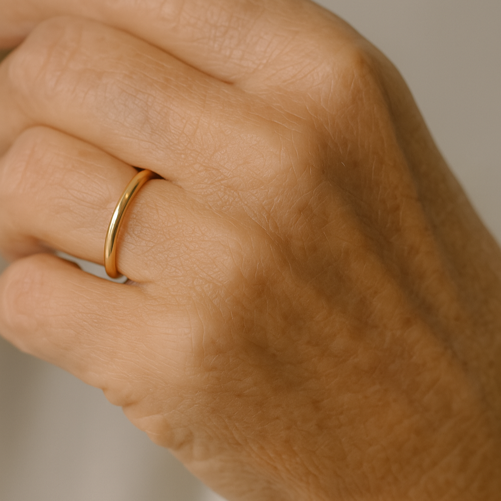 Anello semplice in oro e argento