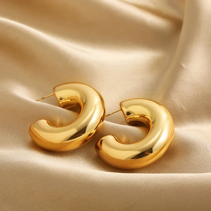 Hoop Earrings | Gold Plated, Chunky Design