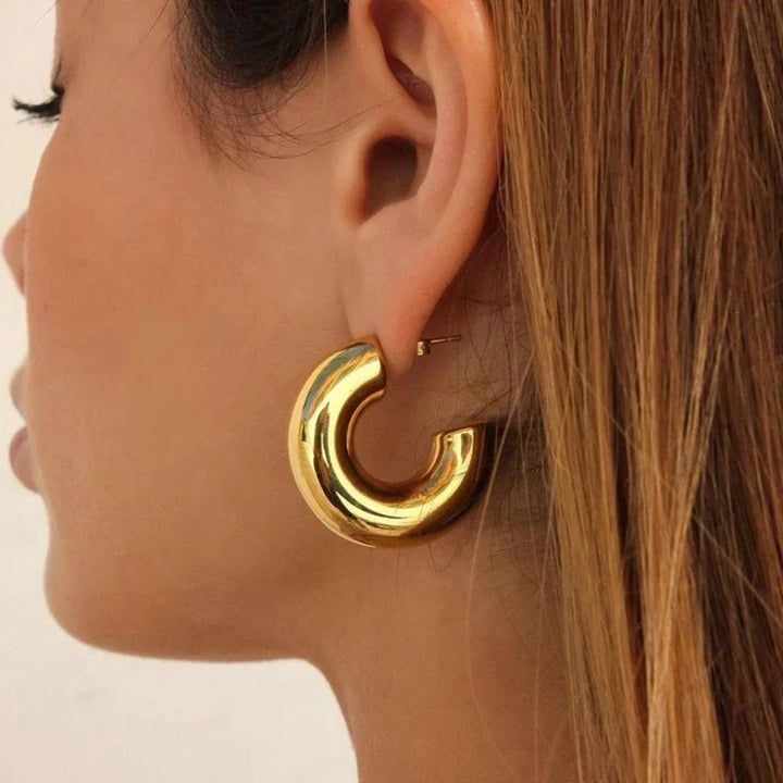 Hoop Earrings | Gold Plated, Chunky Design