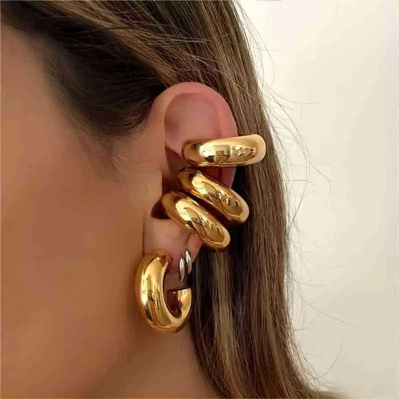 Hoop Earrings | Gold Plated, Chunky Design