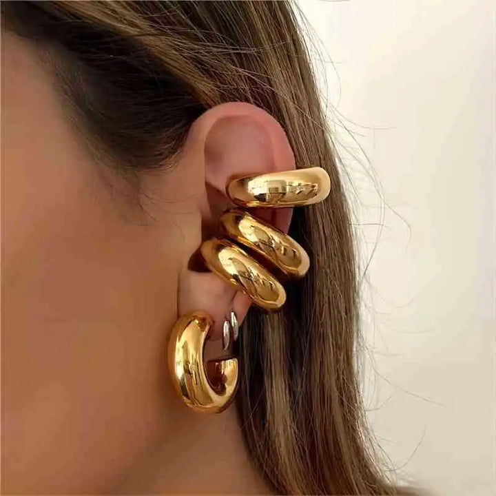Hoop Earrings | Gold Plated, Chunky Design
