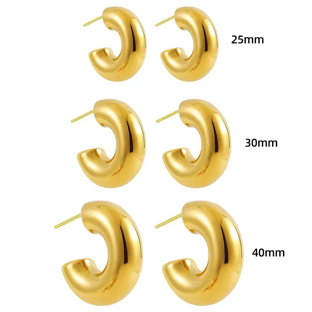 Hoop Earrings | Gold Plated, Chunky Design