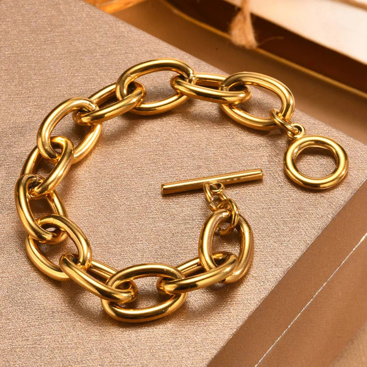 Toggle Bracelet Gold Plated, Stainless Steel