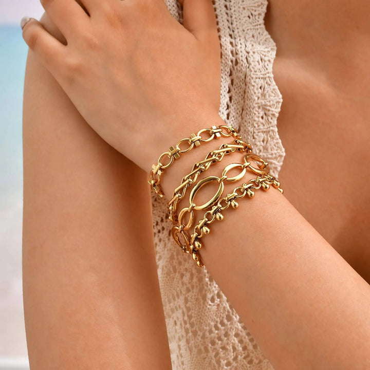 Toggle Bracelet Gold Plated, Stainless Steel