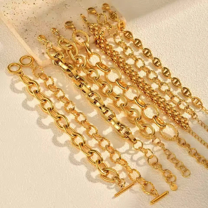 Toggle Bracelet Gold Plated, Stainless Steel