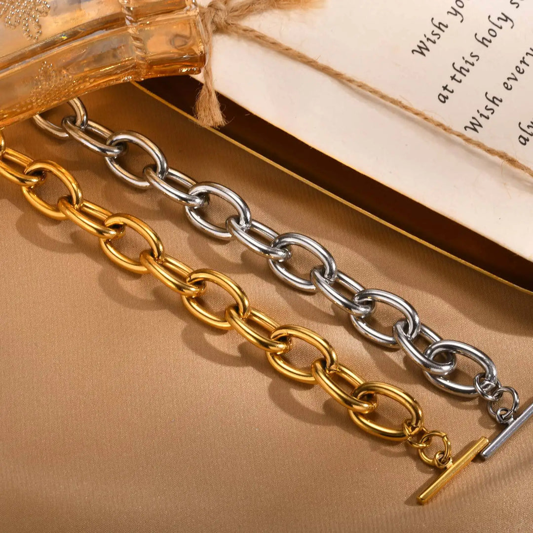 Toggle Bracelet Gold Plated, Stainless Steel