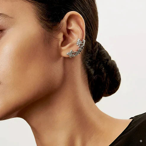 Orecchini Vintage in Argento a Foglia