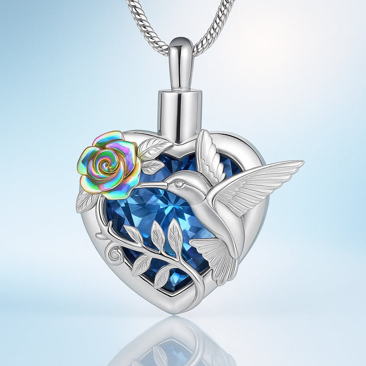 Collana Urna a Cuore di Colibrì
