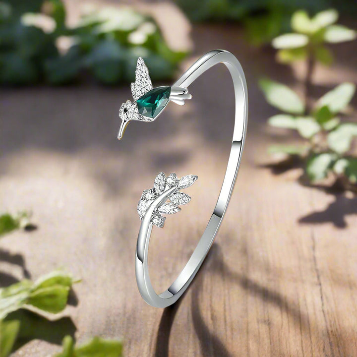 Anello Colibrì Regolabile con Diamante in Strass