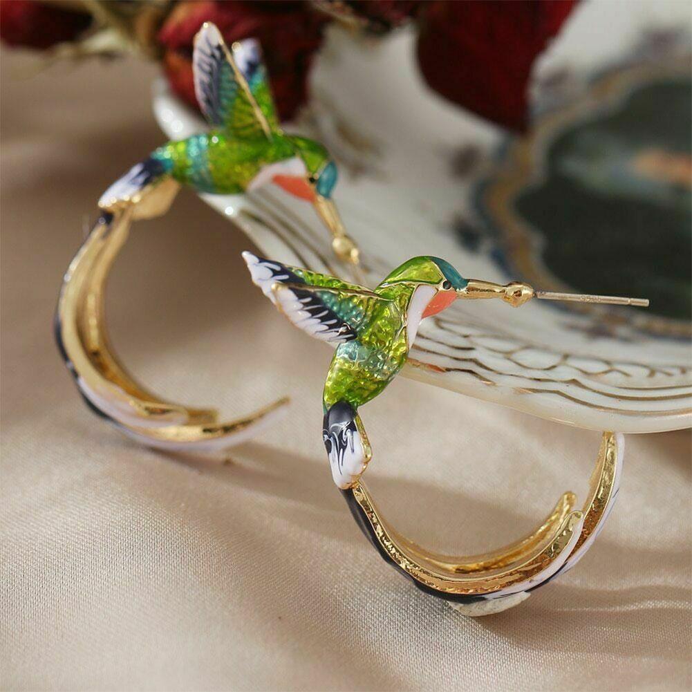 Orecchini Unici Creativi a Forma di Colibrì