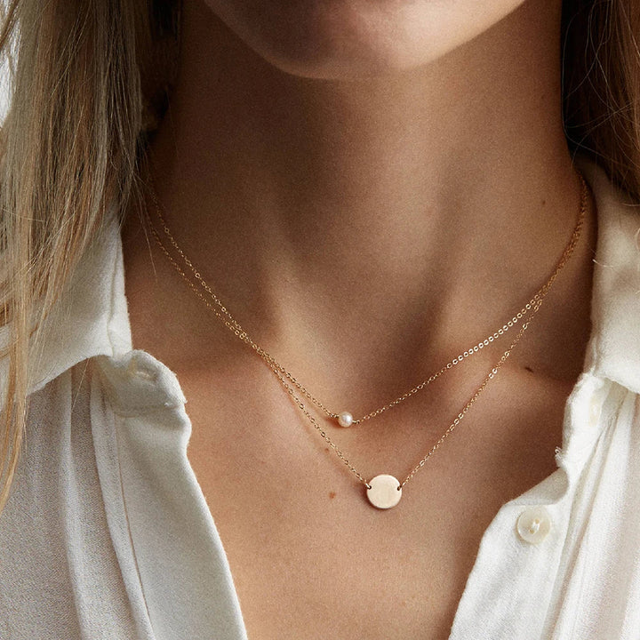 Pearl Pendant Necklace | Dainty Stainless Steel, Gold Color