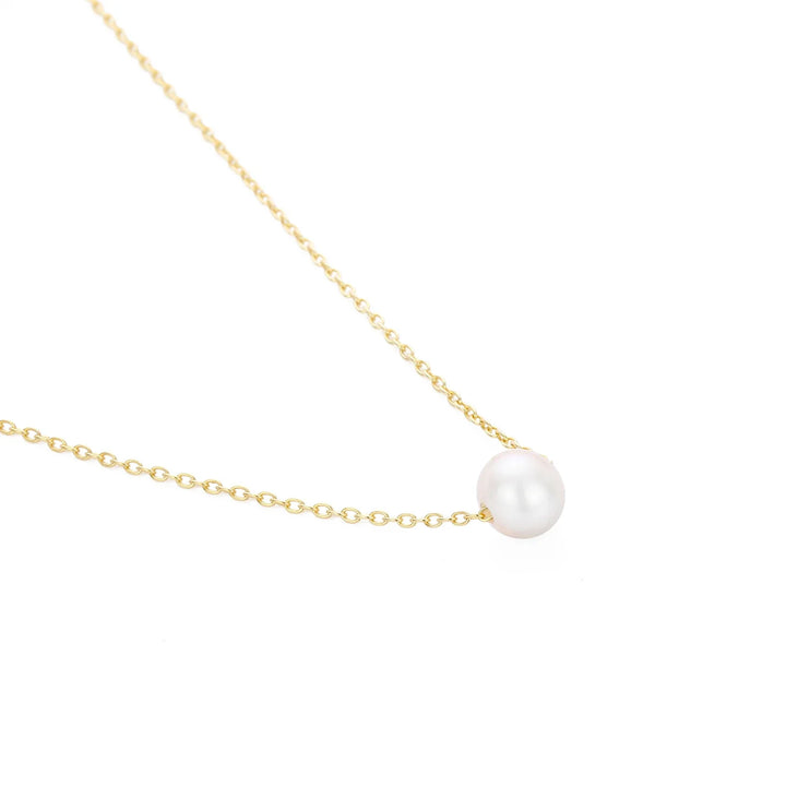 Pearl Pendant Necklace | Dainty Stainless Steel, Gold Color