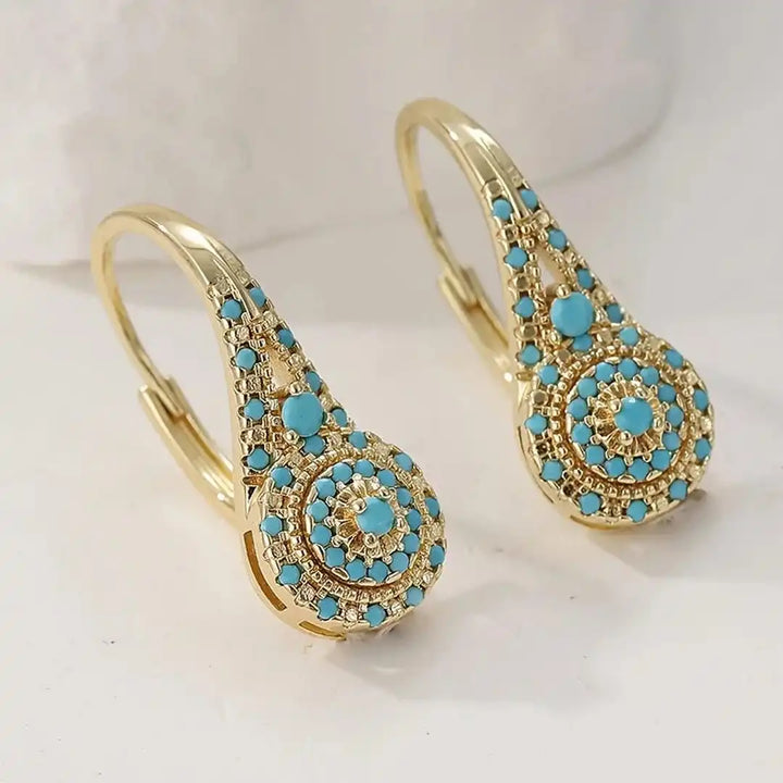 Orecchini Eleganti Mandala Turchesi
