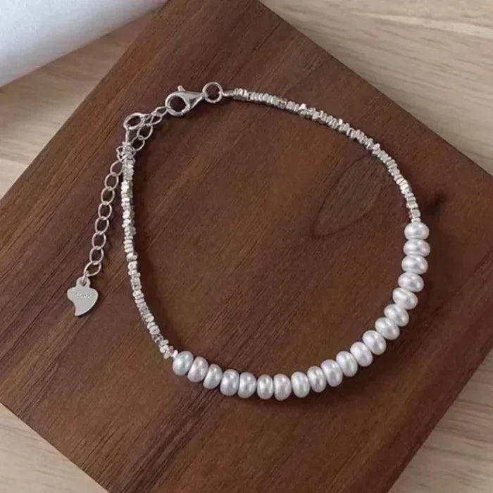 Bracciale piatto in perle | Madreperla