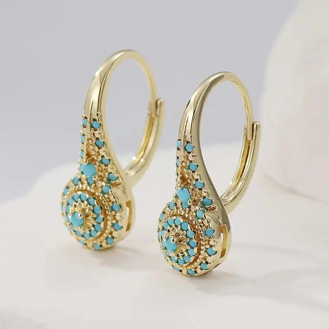 Orecchini Eleganti Mandala Turchesi