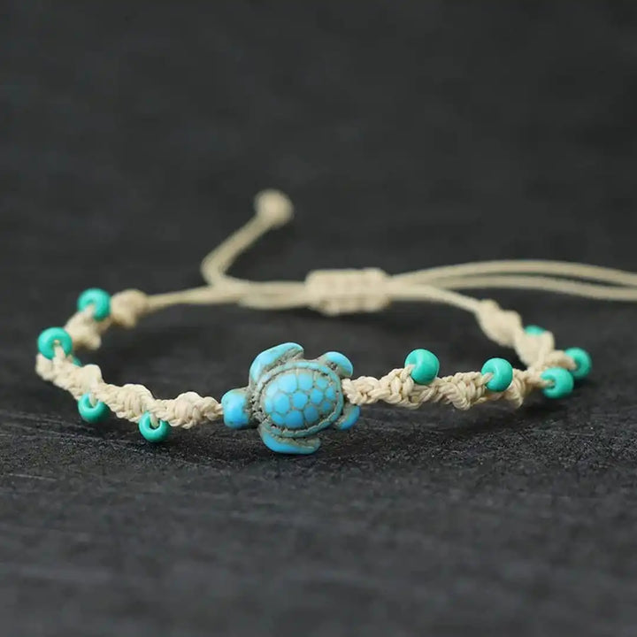 Bracciale in corda con perline a forma di tartaruga Bohemia