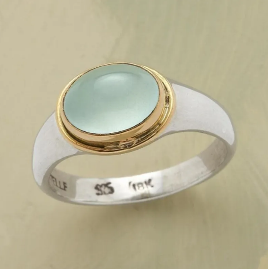 Anello in Argento con Diamante Verde