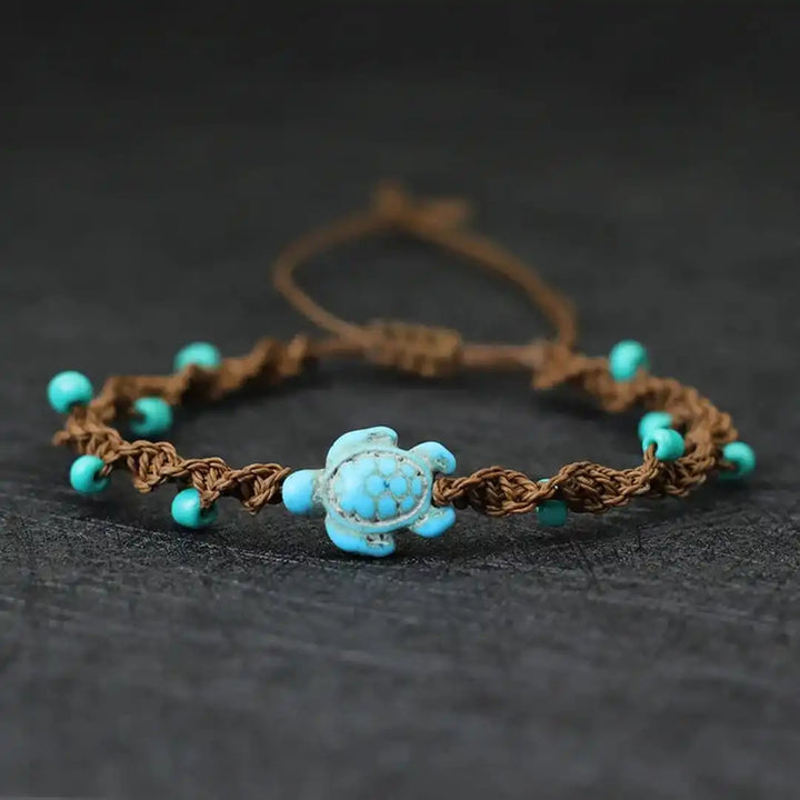 Bracciale in corda con perline a forma di tartaruga Bohemia