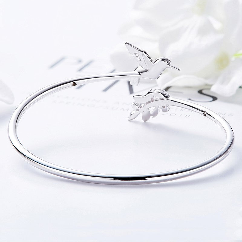 Anello Colibrì Regolabile con Diamante in Strass