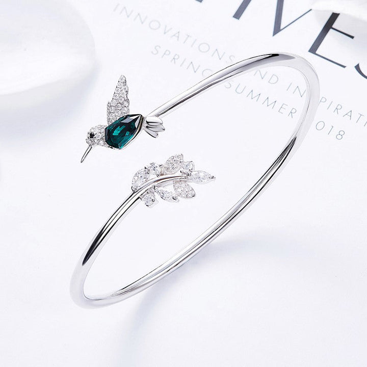Anello Colibrì Regolabile con Diamante in Strass