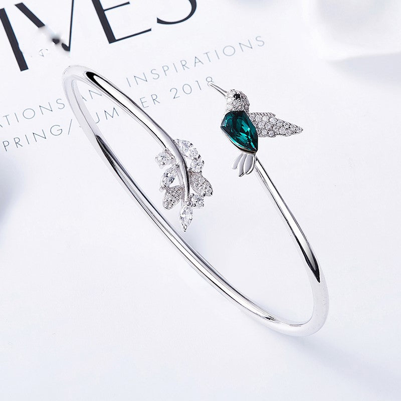 Anello Colibrì Regolabile con Diamante in Strass