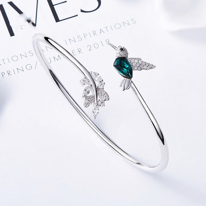 Anello Colibrì Regolabile con Diamante in Strass