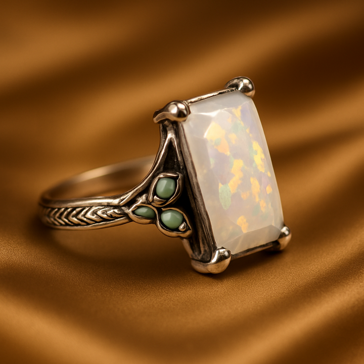 Anello Vintage in Argento con Opale Argenteo