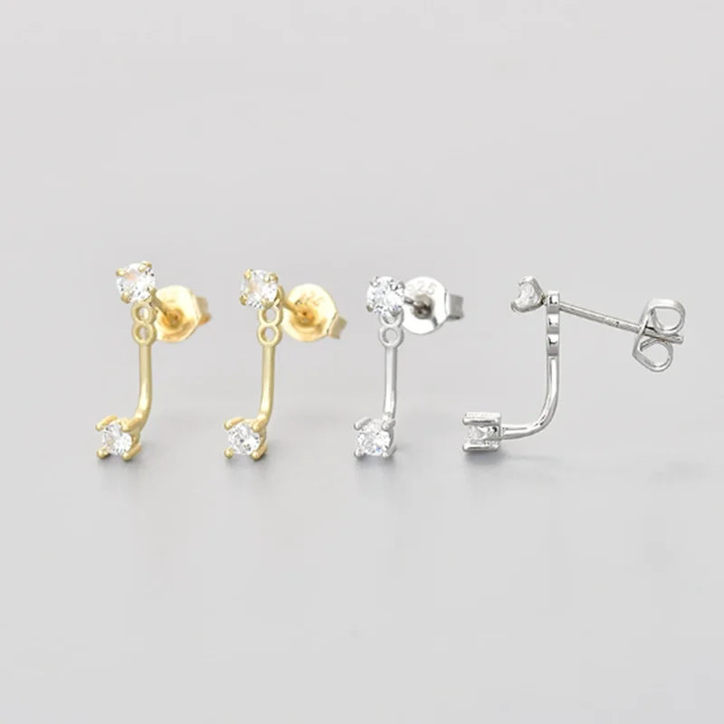 Earring Set | Zircon Round Hoop and Flower Design