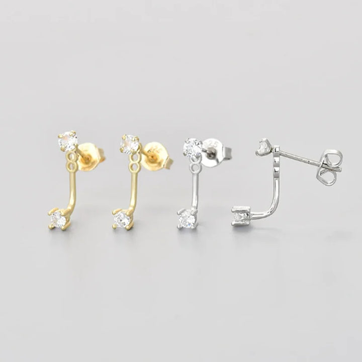 Earring Set | Zircon Round Hoop and Flower Design