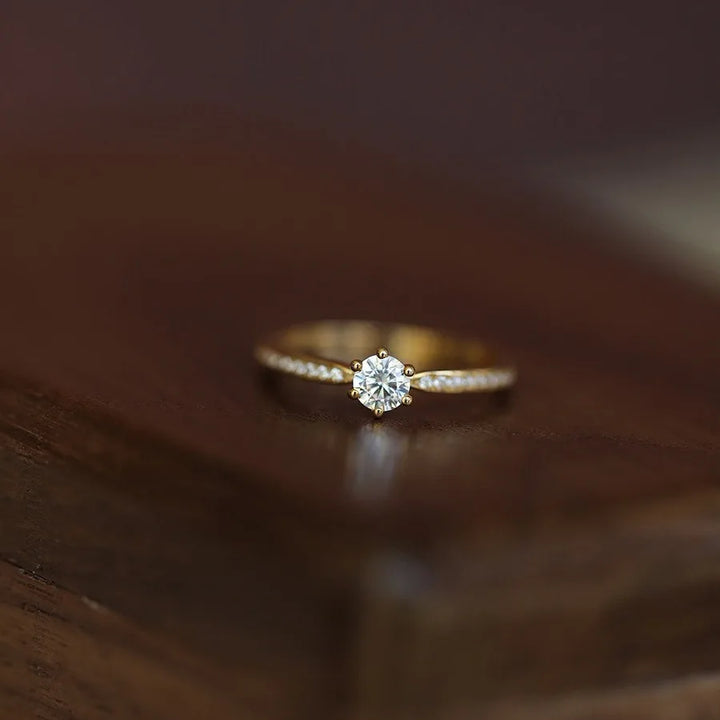 Zircon Ring | 925 Sterling Silver, Gold Plated