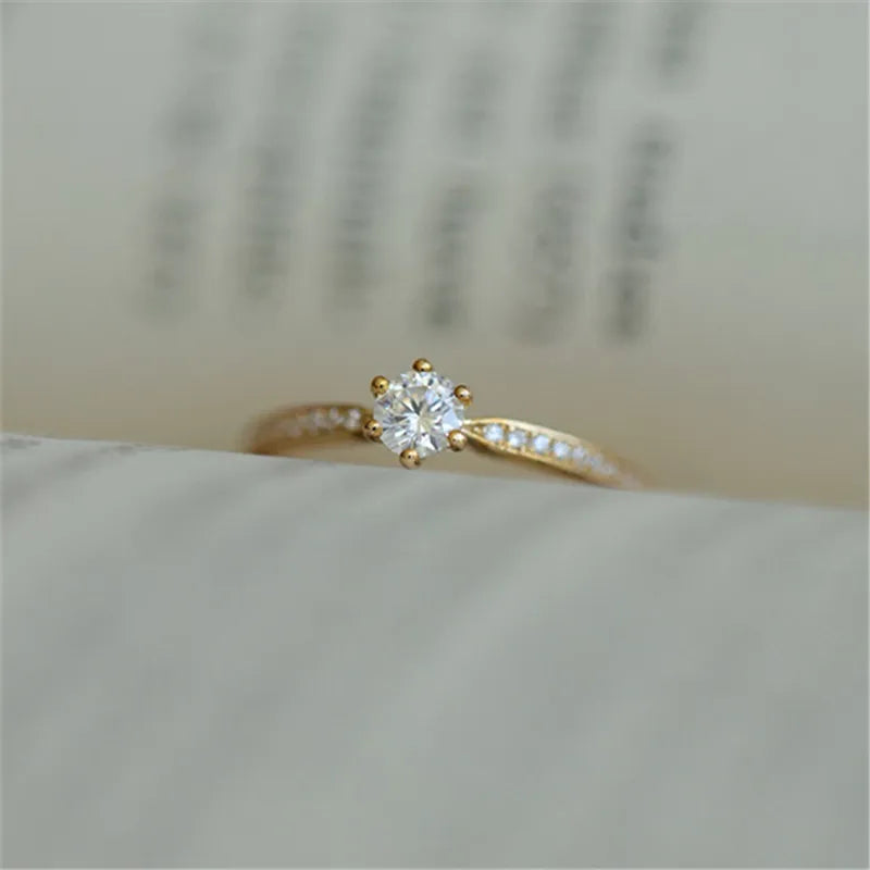 Zircon Ring | 925 Sterling Silver, Gold Plated