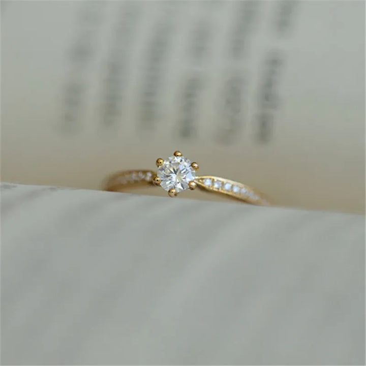 Zircon Ring | 925 Sterling Silver, Gold Plated
