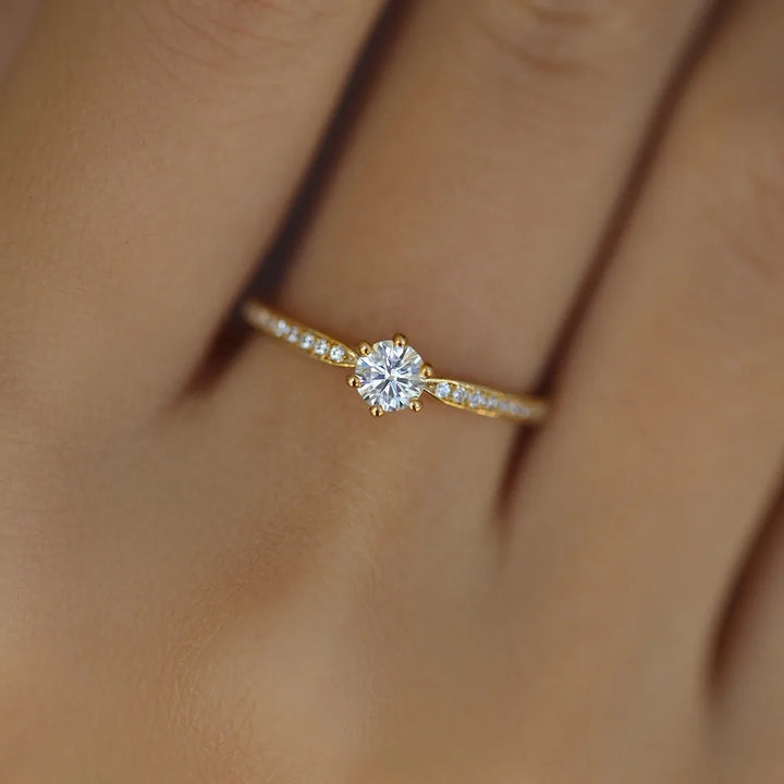 Zircon Ring | 925 Sterling Silver, Gold Plated