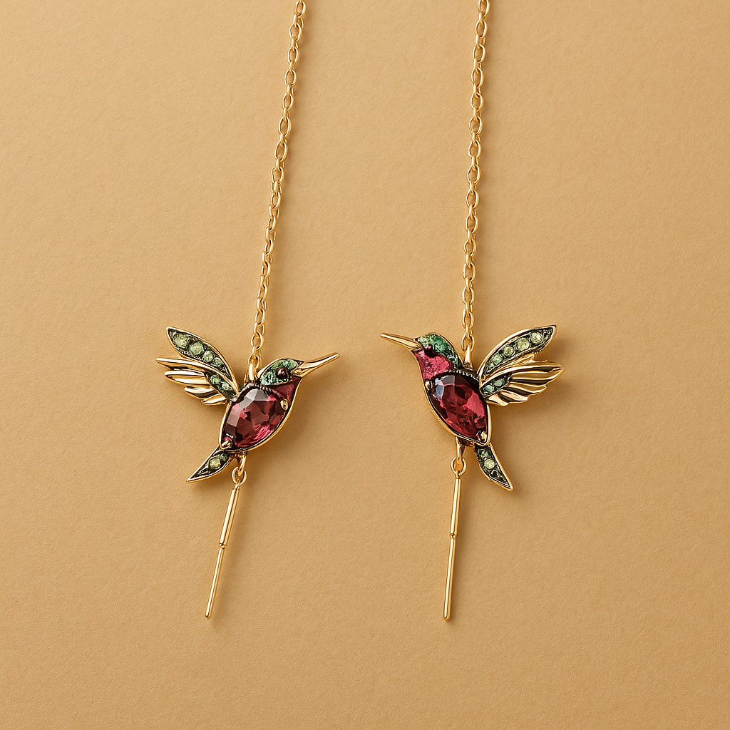 Orecchini in Smalto e Zirconia Colibrì