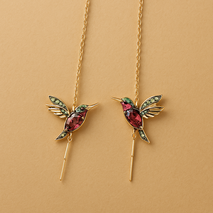 Orecchini in Smalto e Zirconia Colibrì