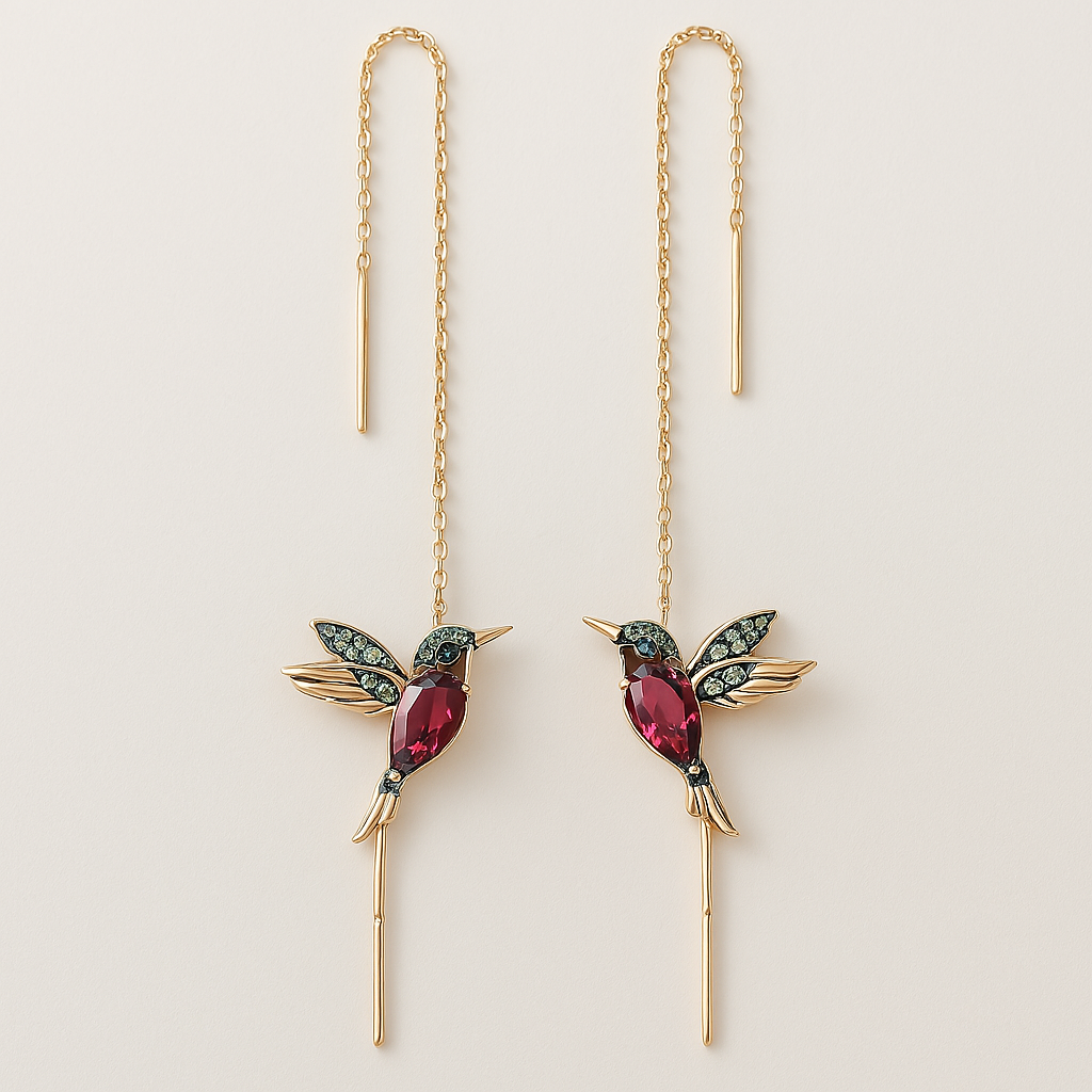 Orecchini in Smalto e Zirconia Colibrì