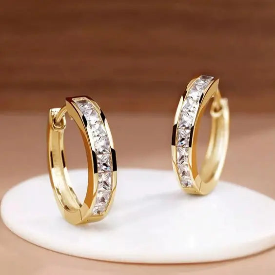 Orecchini Oro Lussuosi con Cristalli
